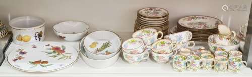 Royal Worcester 'Evesham' pattern bowl, serving dishes and ceramic circular cheese board and