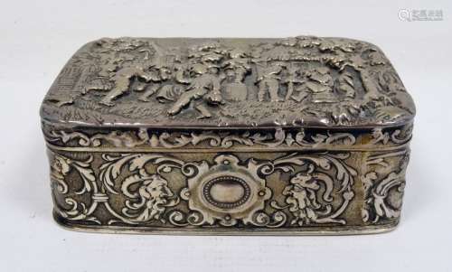 Embossed silver box in the Dutch taste, with Sheffield silver import marks