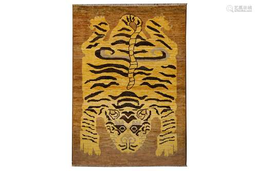 A FINE TIGER RUG