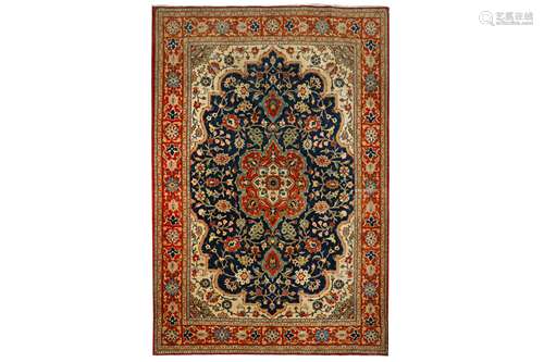 A FINE QUM RUG, CENTRAL PERSIA