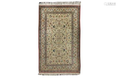 AN EXTREMELY FINE PART SILK NAIN TUDESHK RUG, CENTRAL PERSIA