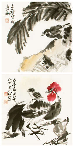 李苦禪   花鳥兩幀