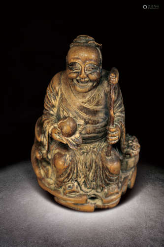 竹雕老翁像