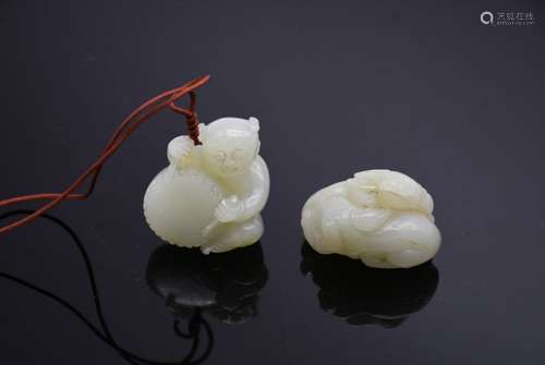 TWO JADE CARVINGS QING