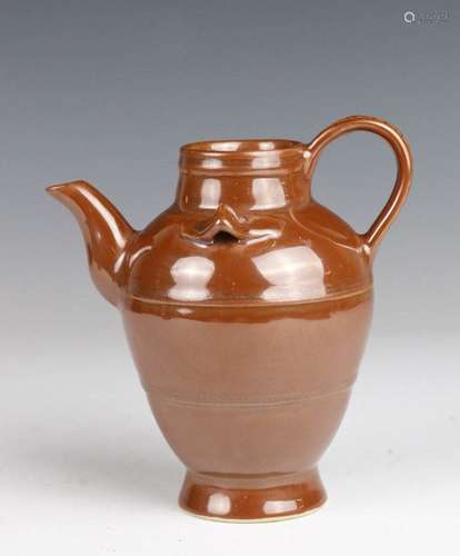 A BROWN GLAZED EWER, QING