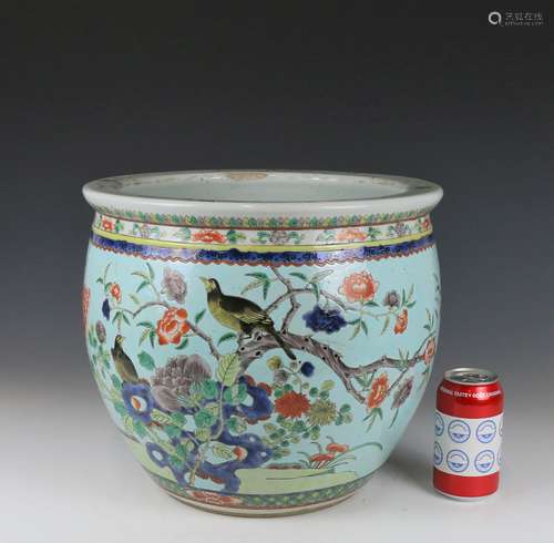 A WUCAI JARDINIERE 19TH C