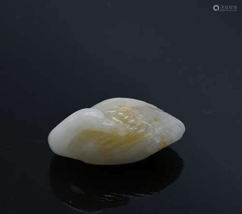 A JADE CARVED GOOSE QING