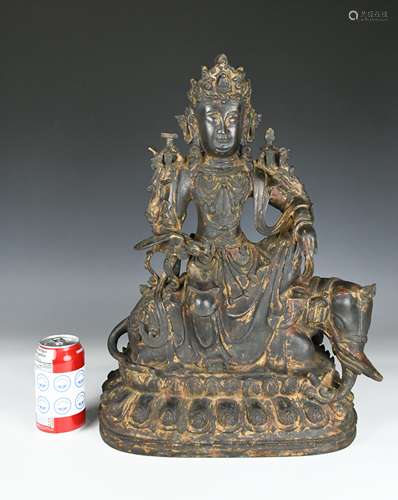 A GILT BRONZE SAMANTABHADRA STATUE MING