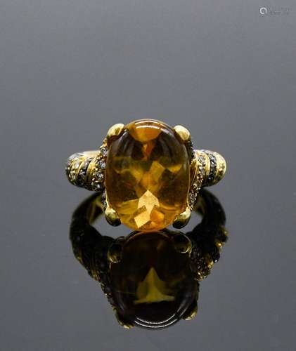 A Tourmaline RING WITH DIAMONDS