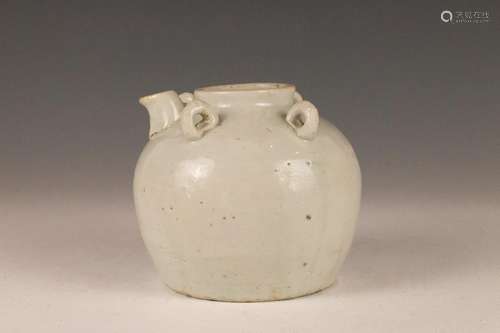 A CELADON GLAZED TEAPOT, BEFORE MING