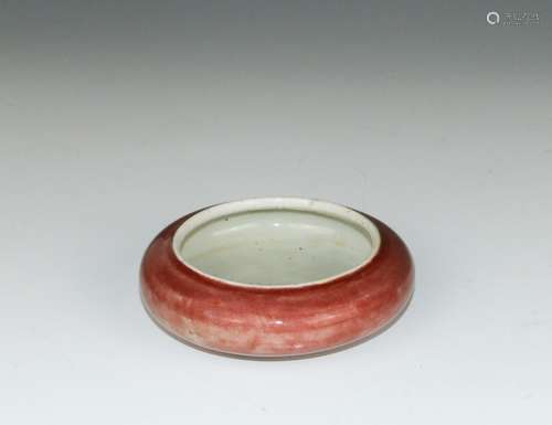 A RED GLAZED BRUSH WASHER, 18 TH C