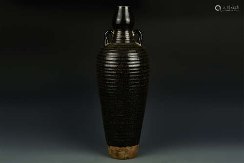 AUBERGINE GLAZED VASE YUAN DYNASTY