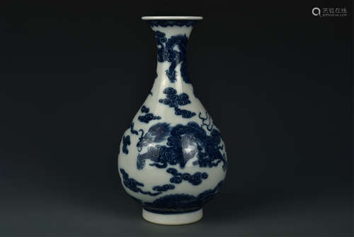 BLUE AND WHITE YUHUCHUNPING QING DYNASTY