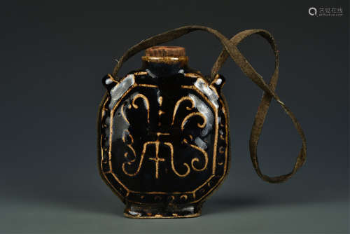 BLACK GLAZE KETTLE YUAN DYNASTY