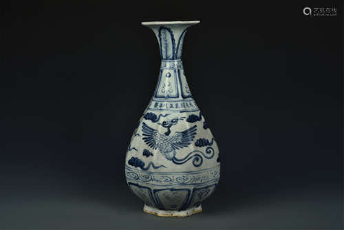 BLUE AND WHITE YUHUCHUNPING  YUAN DYNASTY