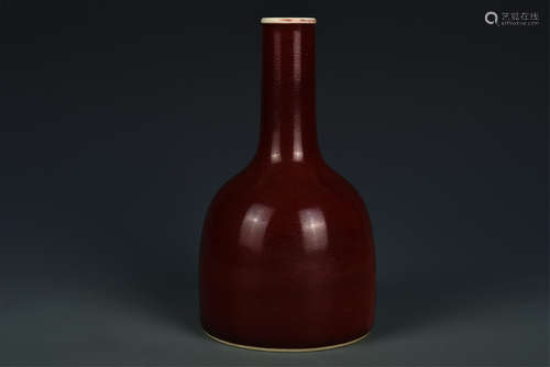 RED GLAZED BELL SHAPED VASE QIANLONG PERIOD