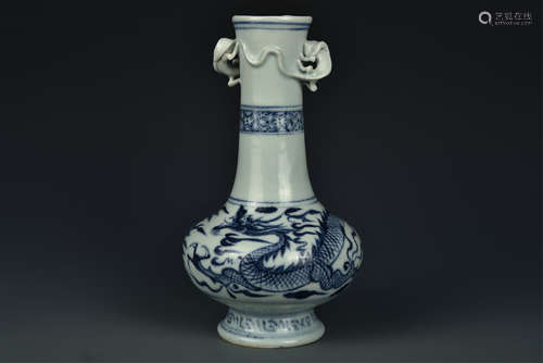 BLUE AND WHITE VASE YUAN DYNASTY