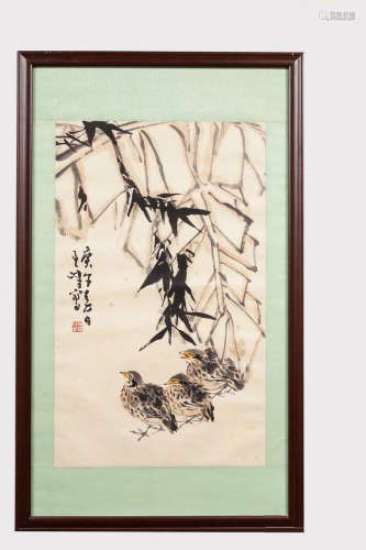 A Chinese Flower&birds Painting, Sun Qifeng Mark