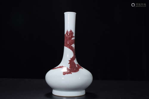 A Chinese Underglazed Red Dragon Pattern Porcelain Vase