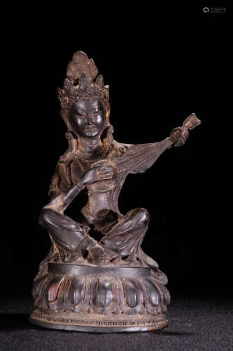 A Chinese Copper Sarasvati Statue