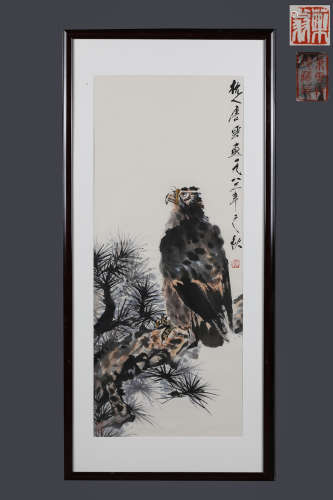 A Chinese Eagle Painting, Tang Yun Mark