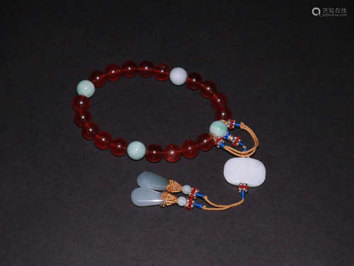 A Chinese Natural Crystal Beads Hand String