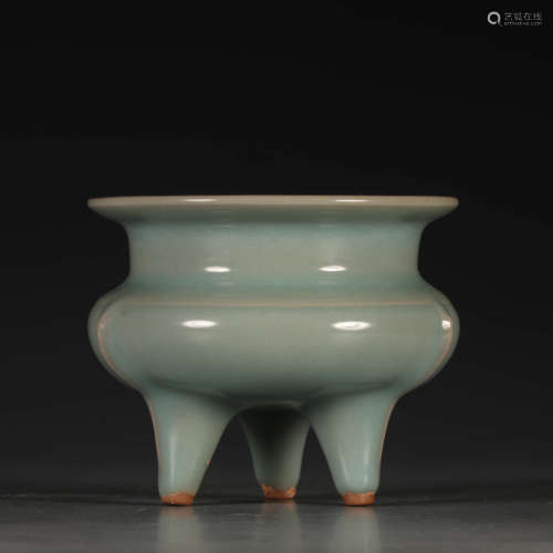 A Chinese Longquan Kiln Porcelain Three-legged Incense Burner
