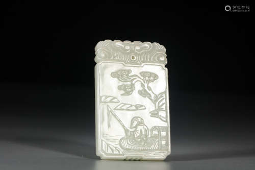 A Chinese Hetian Jade Carved Pendant