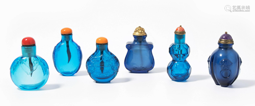 6 Glas Snuff Bottles