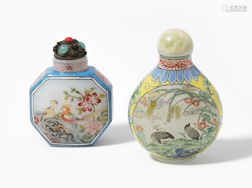 2 Glas Snuff Bottles