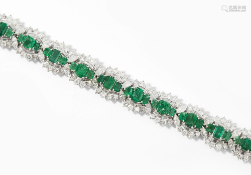 Smaragd-Diamant-Bracelet