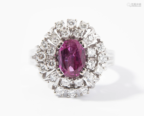 Pinksaphir-Diamant-Ring