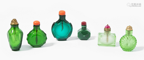 6 Glas Snuff Bottles