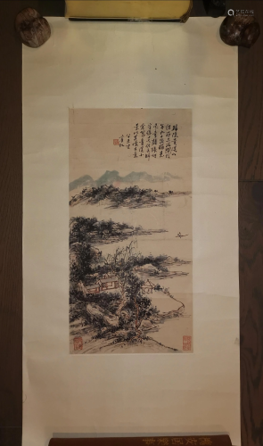CHINESE LANDSCAPE PAINTING ON PAPER SIGNED…