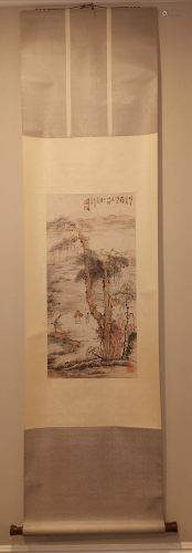 CHINESE LANDSCAPE PAINTING SCROLL SIGNED B…