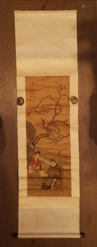 CHINESE FIGURE PAINTING SCROLL SIGNED B…