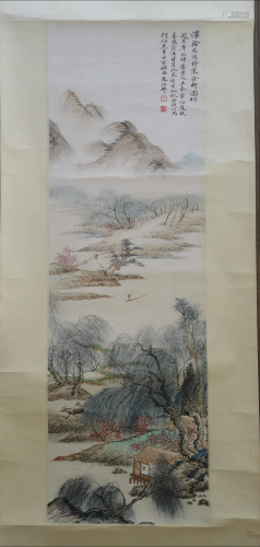 CHINESE LANDSCAPE PAINTING SCROLL SIGNED Z…