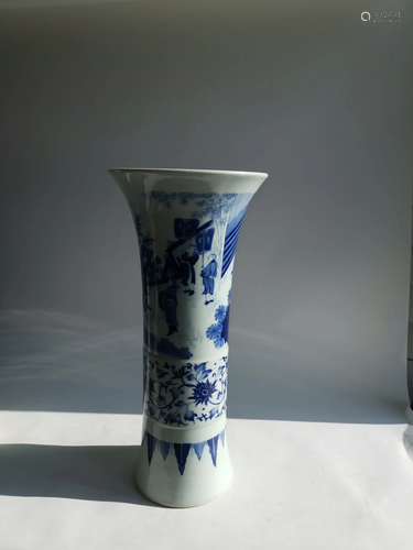 CHINESE BLUE AND WHITE PORCELAIN HUA GU