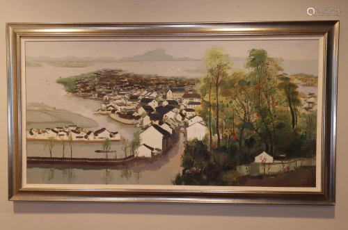 1972 CHINESE OIL PAINTING SIGNED BY ARTIST …