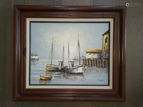 SEASCAPE OIL PAINTING SIGNED BY H. Gailg