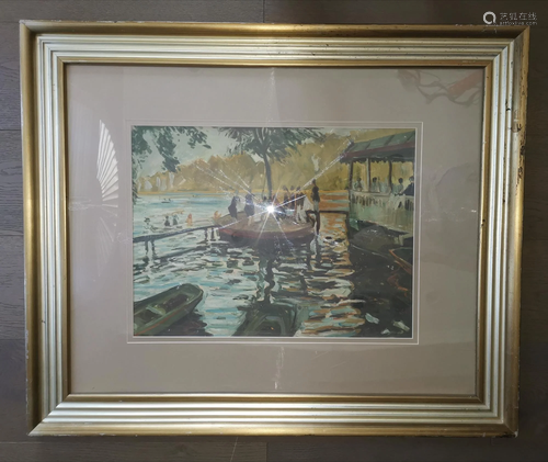 CHINESE OIL PAINTING SIGNED BY ARTIST WANG LIU…