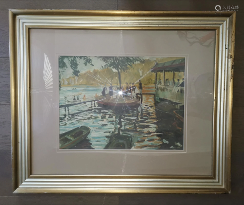 CHINESE OIL PAINTING SIGNED BY ARTIST WANG LIU…