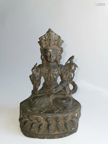 MING DYNASTY CHINESE BRONZE SEATED G…