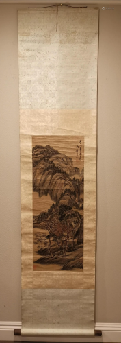 CHINESE LANDSCAPE PAINTING SCROLL SIGNED B…