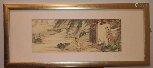 CHINESE FIGURE LANDSCAPE PAINTING SCRO…
