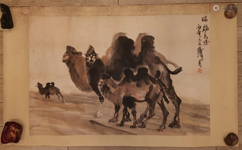 CAMEL PAINTING INK ON PAPER SIGNED BY ARTIST…