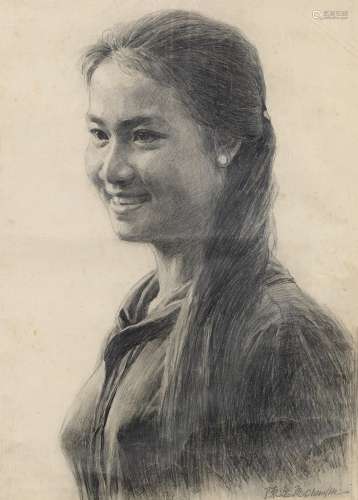 陈逸飞（1946～2005）飞扬的青春 纸本素描