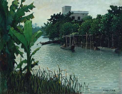 陈舫枝（1946～2007）2004年作 水乡 布面油画