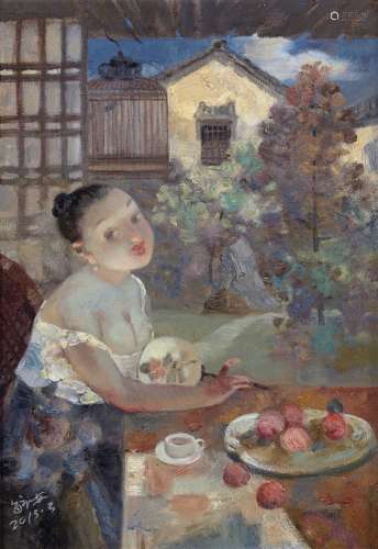 王毓安（b.1958）2013年作 新唐韵·后花园之一 布面油画