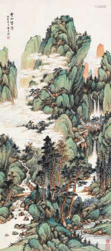 黄君璧丙寅（1926）年作 云山耸翠 立轴 设色纸本